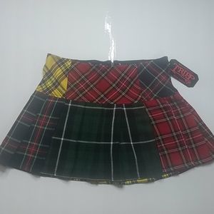 Tripp NYC Pleated Multi Plaid Mini Skirt